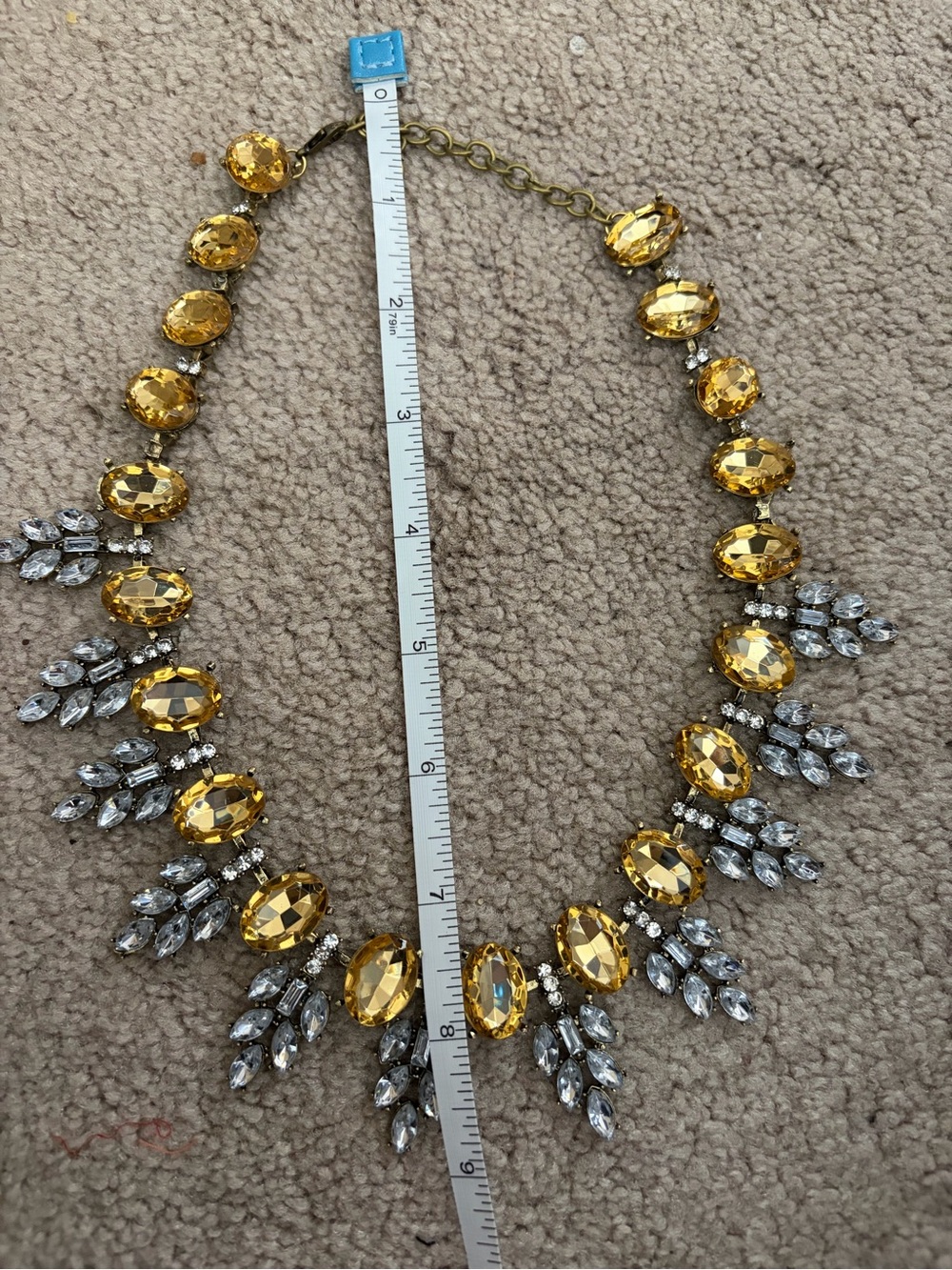 NWOT Aratta Silent Journey- Gold-Tone Topaz Crystal Statement Necklace - Picture 16 of 16
